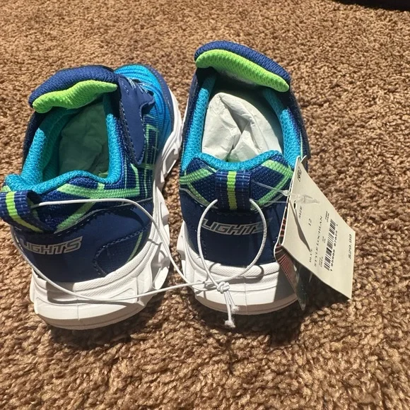 Sketchets Sport Blue and Green Kids Shoes size 12 NWT - Picture 4 of 6